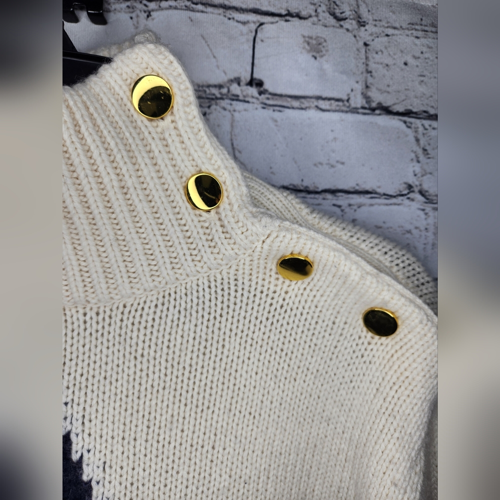Kate Spade Cream‎ Intarsia Star Mock Neck Sweater Size XS - Picture 5 of 9